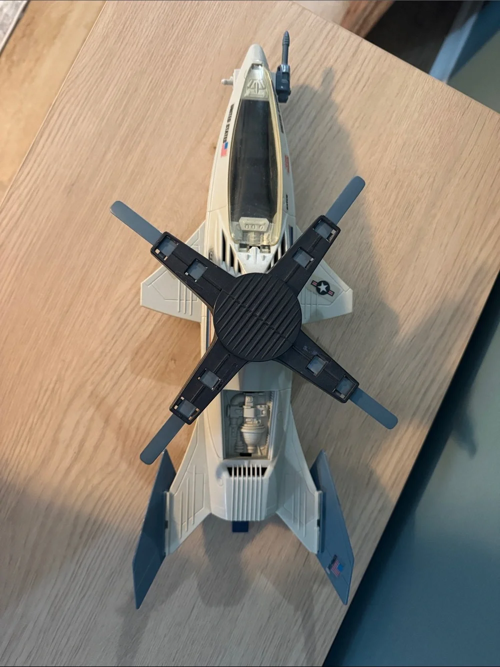 White Rescue Helicopter Toy with Black Rotors